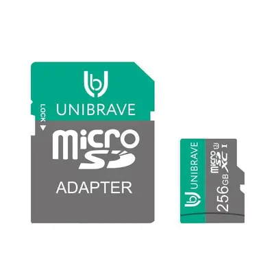 Карта памяти для видеонаблюдения 256GB MicroSD Unibrave Class 10 U3 + SD адаптер