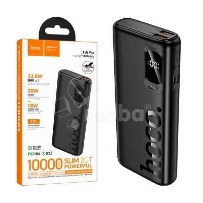 Внешний Аккумулятор (Power Bank) Hoco J158 Pro 10000 mAh (22.5W, 20W, PD, Type-C, LED дисплей) Черный