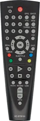 Пульт Huayu RC-STB100 для DVB-T2 ресивера BBK