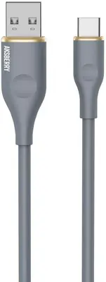 Кабель AKSBERRY (6900307820018) X162 Liquid silicone USB-A -Type-C, серый
