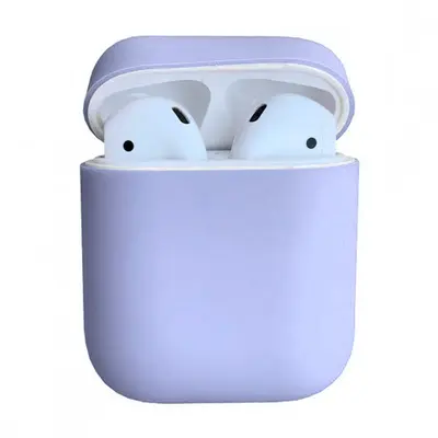 Силиконовый чехол тонкий для Apple AirPods 2 светло-голубой