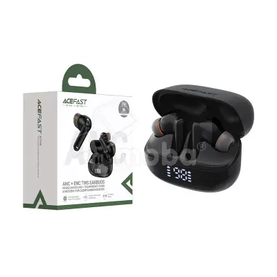 Беспроводные наушники Bluetooth Acefast W1 (TWS, вакуумные, с диплеем, ANC) Черный