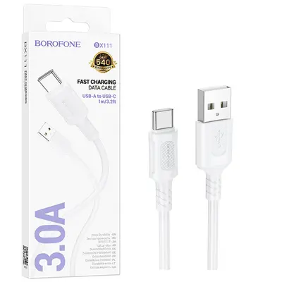 Type-C Type-C кабель Borofone BX111 C 60WT 3A fast charging 1m белый