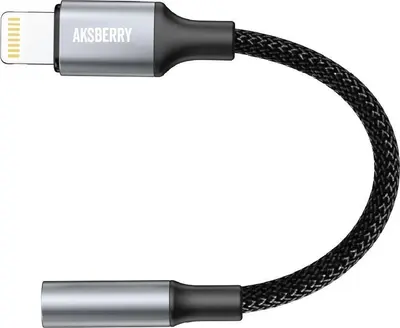 Кабель AKSBERRY (6900318460012) J2 Lighting Jack 3.5мм, чёрный