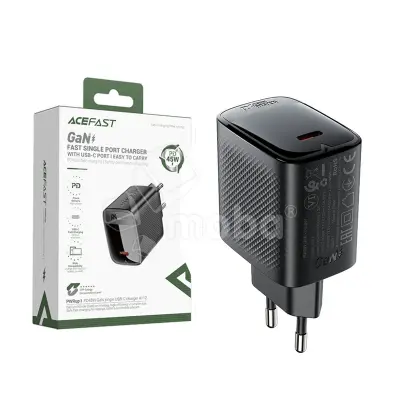 Сетевое зарядное устройство Type-C Acefast A112 (45W, PD, AVS, GaN) Черный