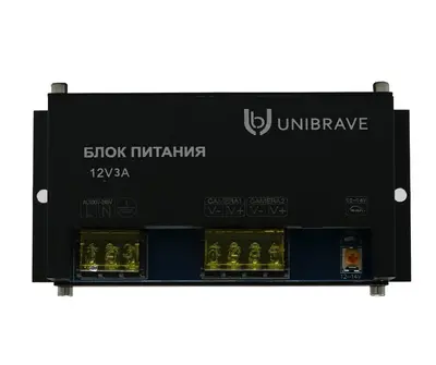 Блок питания Unibrave UB-БП-12V3А-2CH, металл