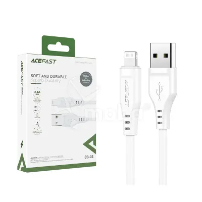 Кабель USB - Lightning Acefast C3-02 (2.4A, MFI, 1.2 м) Белый