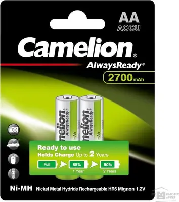 Аккумуляторы CAMELION (15036) Always Ready AA-2700mAh Ni-Mh BL-2