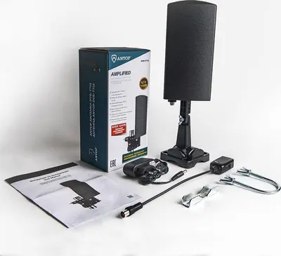 Антенна комнатная ANTOP DVB-T715 DVB-T2 и ДМВ+МВ+FM активная