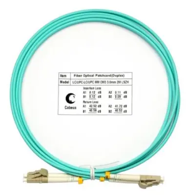 Cabeus FOP-50-LC-LC-2m Шнур оптический duplex LC-LC 50/125 mm OM3 2м LSZH
