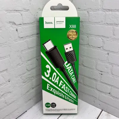 USB кабель Hoco X88 Type-C 1m 3.0A черный