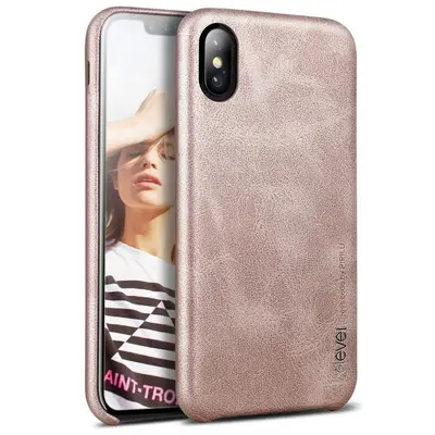 Кожаная накладка X-level Vintage для Apple iPhone X / iPhone Xs золото