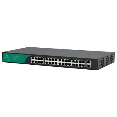 UB-SW-32F2G-400 Base Неуправляемый коммутатор Unibrave с поддержкой PoE на 32 порта и 2 Uplink 1000 Мбит/c (400 Вт)