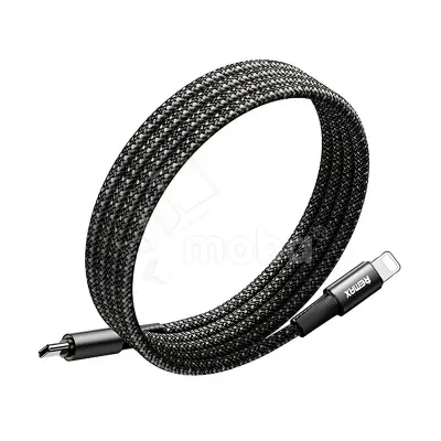Кабель Type-C - Lightning Remax C02-CL (30W, PD, оплетка нейлон, магнитное крепление, 1,2 м) Черный