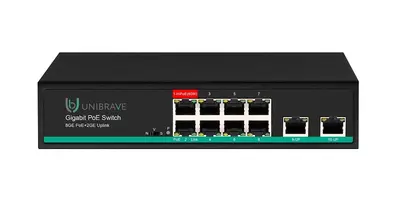 UB-SW-8G2G-150 Pro Гигабитный неуправляемый коммутатор Unibrave с поддержкой PoE на 8 портов (150 Вт)