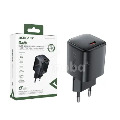 Сетевое зарядное устройство Type-C Acefast A119 (45W, PD, AVS, mini GaN) Черный