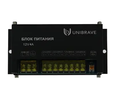 Блок питания Unibrave UB-БП-12V4А-4CH, металл