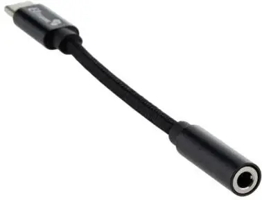 Аудио переходник ELTRONIC (1-56) 3.5 Jack (F) - Type-C с проводом тканевая оплетка (черный)