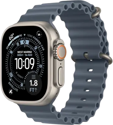 Apple Watch Ultra 3 (2025) GPS + Cellular, 49 мм, корпус из бежевого титана, ремешок Ocean (One Size) цвета «синий якорь» MEWH4