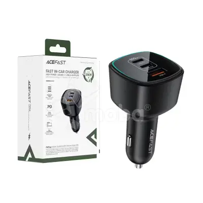 Автомобильное зарядное устройство USB/Type-C Acefast B18 (200W, QC3.0, PD, 2Type-C, 1USB) Черный