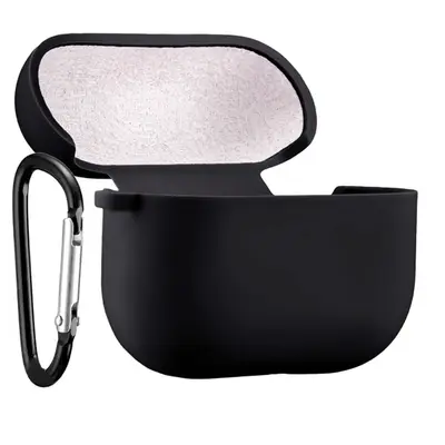 Силиконовый чехол Silicone Case с карабином для Apple AirPods 4 черный