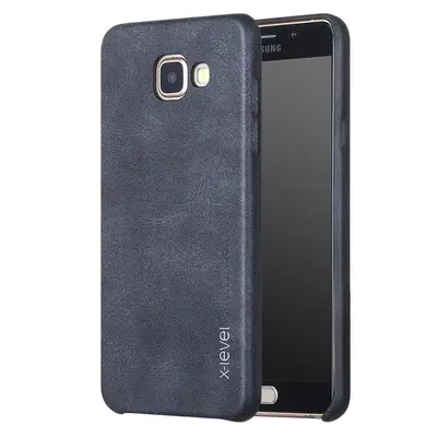 Кожаная накладка X-level Vintage для Samsung A720 (2017) черный