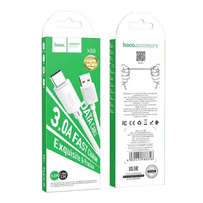 USB кабель Hoco X88 Type-C 1m 3.0A белый