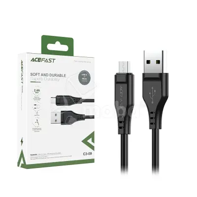 Кабель USB - MicroUSB Acefast C3-09 (2.4А, 1.2 м) Черный