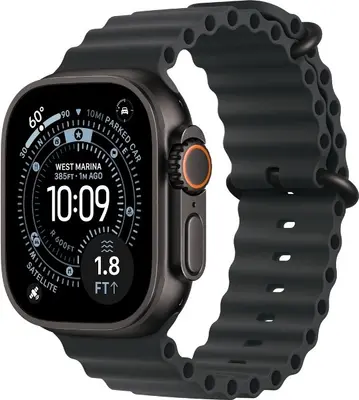 Apple Watch Ultra 3 (2025) GPS + Cellular, 49 мм, корпус из черного титана, ремешок Ocean (One Size) черного цвета MF0J4