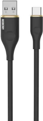 Кабель AKSBERRY (6900307830017) X162 Liquid silicone USB-A -Type-C, черный