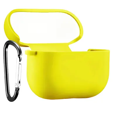 Силиконовый чехол Silicone Case с карабином для Apple AirPods 4 желтый