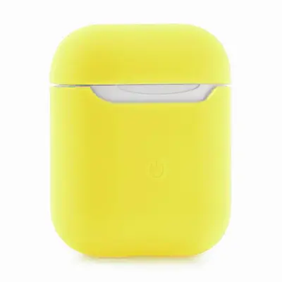 Силиконовый чехол тонкий для Apple AirPods 2 желтый