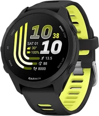 Умные часы Garmin Forerunner 170 43mm Amoled черный с черным силиконовым ремешком (010-03920-50)