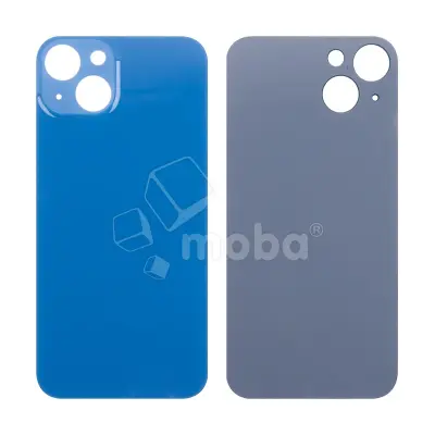 Задняя крышка для iPhone 13 (A2635) Синий (стекло, монолит, широкий вырез под камеру, логотип) - Премиум