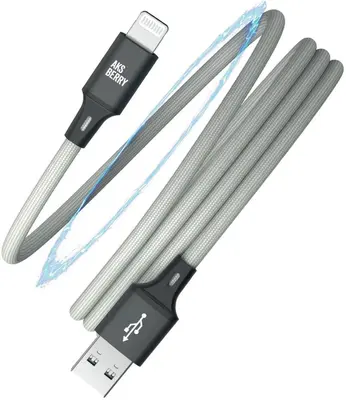 Кабель AKSBERRY (6900307940013) X164 Magnetic USB-A - Lightning, серый