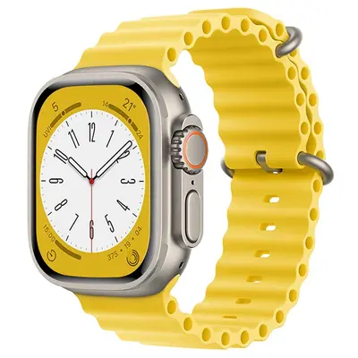 Силиконовый ремешок Ocean Watch Band для Apple Watch Series 49mm желтый