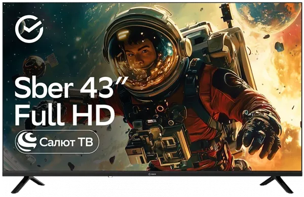 43" Телевизор Sber SDX-43F3000DBA Full HD Direct LED Салют ТВ 60 Гц черный EAC