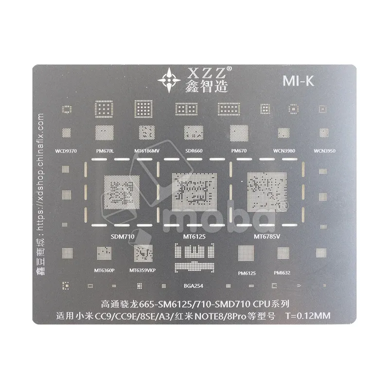 BGA трафарет XZZ Snapdragon 665 для Xiaomi 10/10 Pro/Redmi K30 Pro