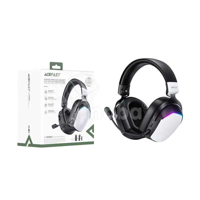 Беспроводные наушники Bluetooth Acefast H11 (накладные, игровые, с микрофоном) Белый