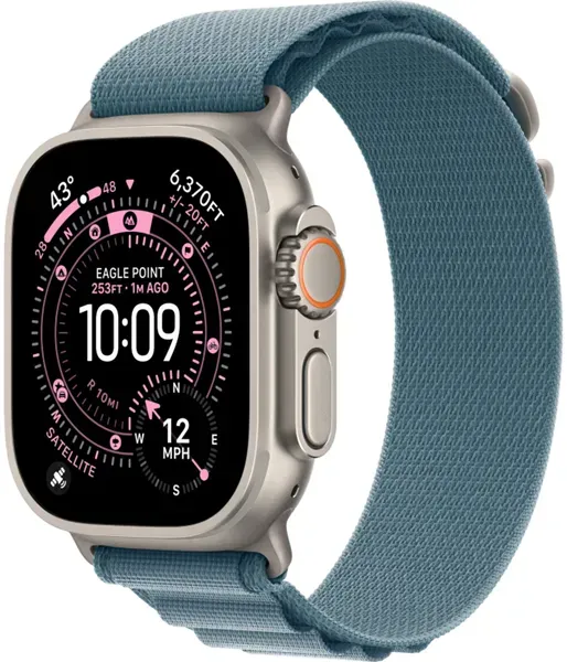 Apple Watch Ultra 3 (2025) GPS + Cellular, 49 мм, корпус из бежевого титана, ремешок Alpine (M) цвета blue (голубой) MEWM4