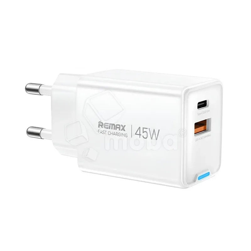 Сетевое зарядное устройство USB/Type-C Remax CA05 (45W, QC4.0, PD, 2 порта, GaN) Белый