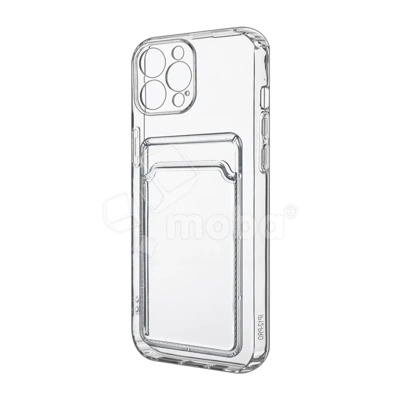 Чехол-накладка для iPhone 11 Pro (с защитой камеры, карманом для карт, прозрачный)