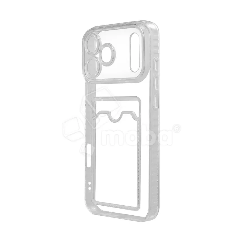 Чехол-накладка для iPhone 17 Pro Max (с защитой камеры, карманом для карт, прозрачный)