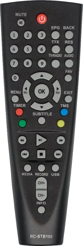 Пульт Huayu RC-STB100 для DVB-T2 ресивера BBK
