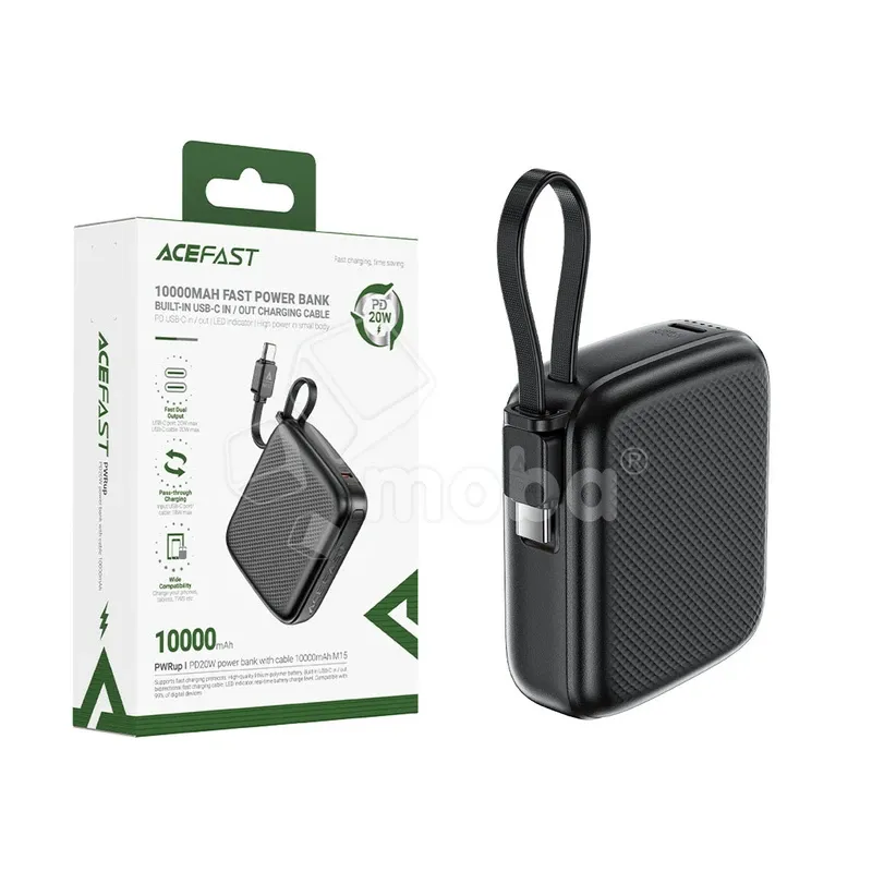 Внешний Аккумулятор (Power Bank) Acefast M15 10000 mAh (20W, PD, Type-C, LED индикатор) Черный
