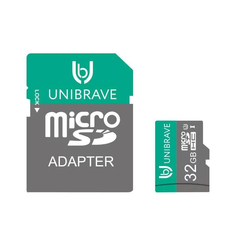 Карта памяти для видеонаблюдения 32GB MicroSD Unibrave Class 10 U3 + SD адаптер