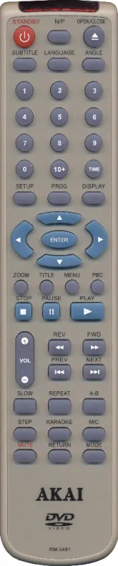 Пульт Akai RM-3481 для DVD плеера Akai