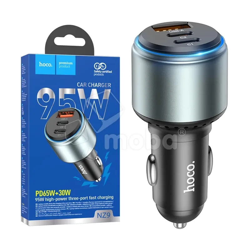 Автомобильное зарядное устройство USB/Type-C Hoco NZ9 (95W, QC3.0, PD, 2Type-C, 1USB) Черный