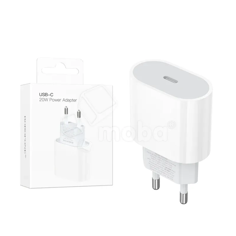 Сетевое зарядное устройство Type-C Borofone BA100A (20W, PD) Белый