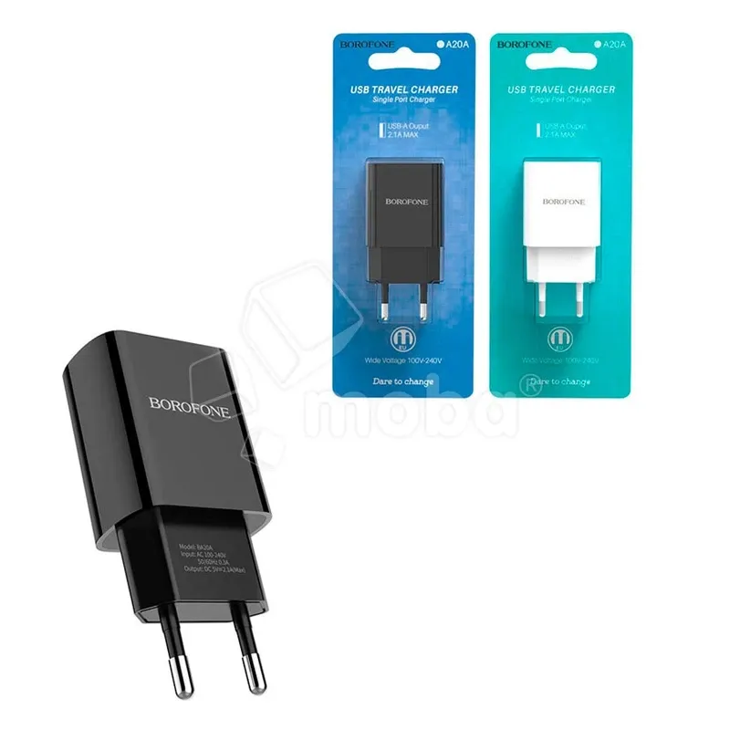 Сетевое зарядное устройство USB Borofone BA20A (10.5W) Черный